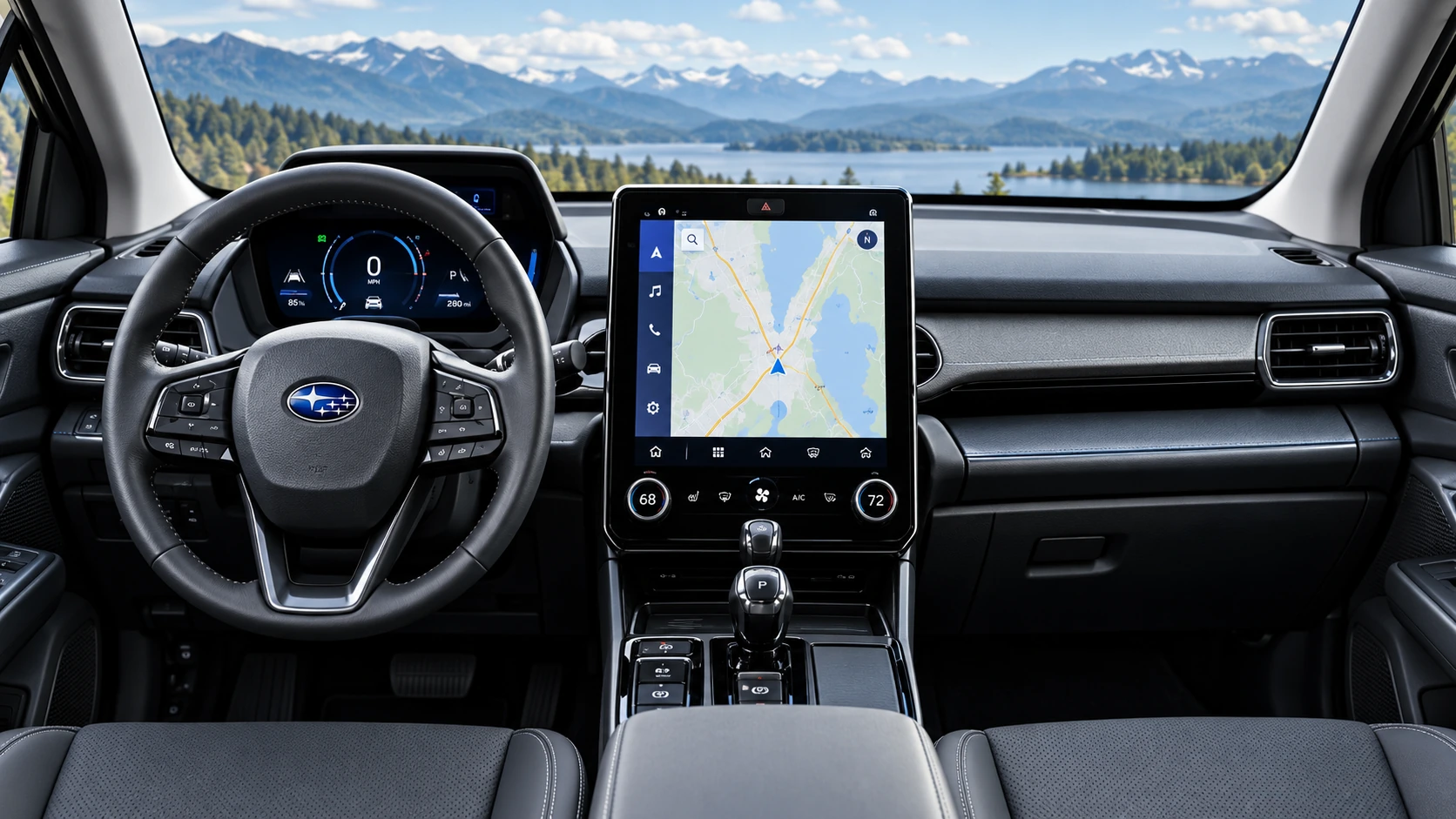 Subaru Solterra driver instrument display illustration