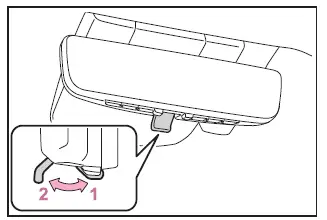 Subaru Solterra digital mirror mode switching lever operation