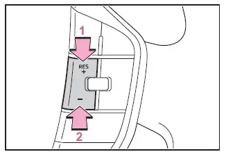 Subaru Solterra cruise control speed adjustment buttons on steering wheel