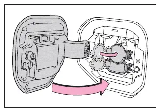 Subaru Solterra charging port lid closed after DC charging completed