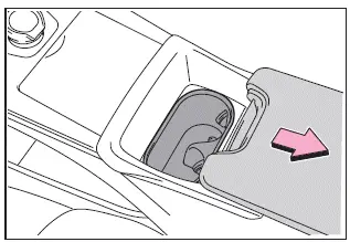 Subaru Solterra front cup holders with sliding cover