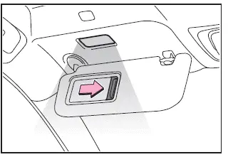 Subaru Solterra vanity mirror with automatic light activation