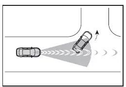 Subaru Solterra PCS reacting to turning or lane changing vehicle