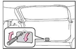 Subaru Solterra emergency back door access cover removal location