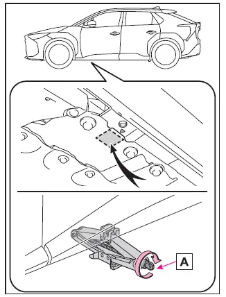 Subaru Solterra front jack point correct placement diagram