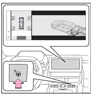 Subaru Solterra perpendicular exit direction selection screen